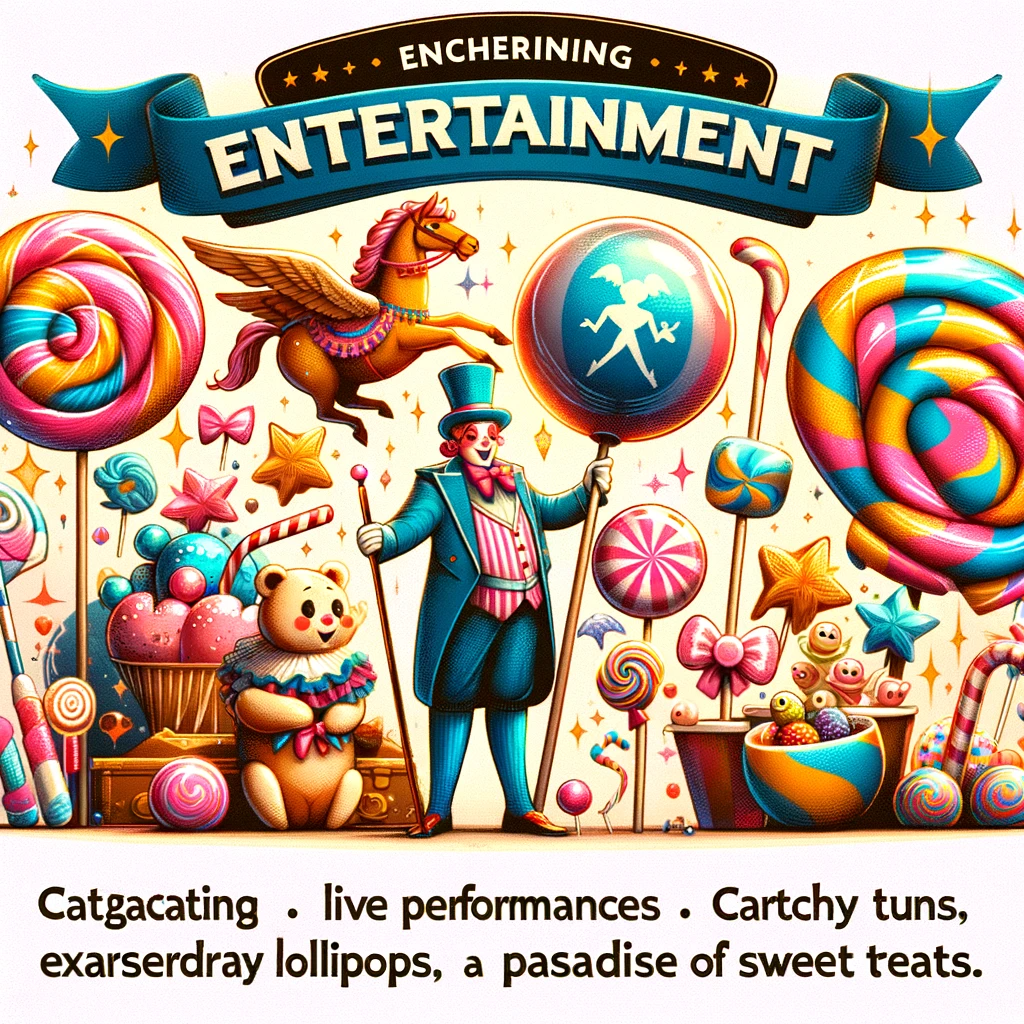 AI-generated ad for Willy Wonka experience, with misspelled words and colorful imagery.
